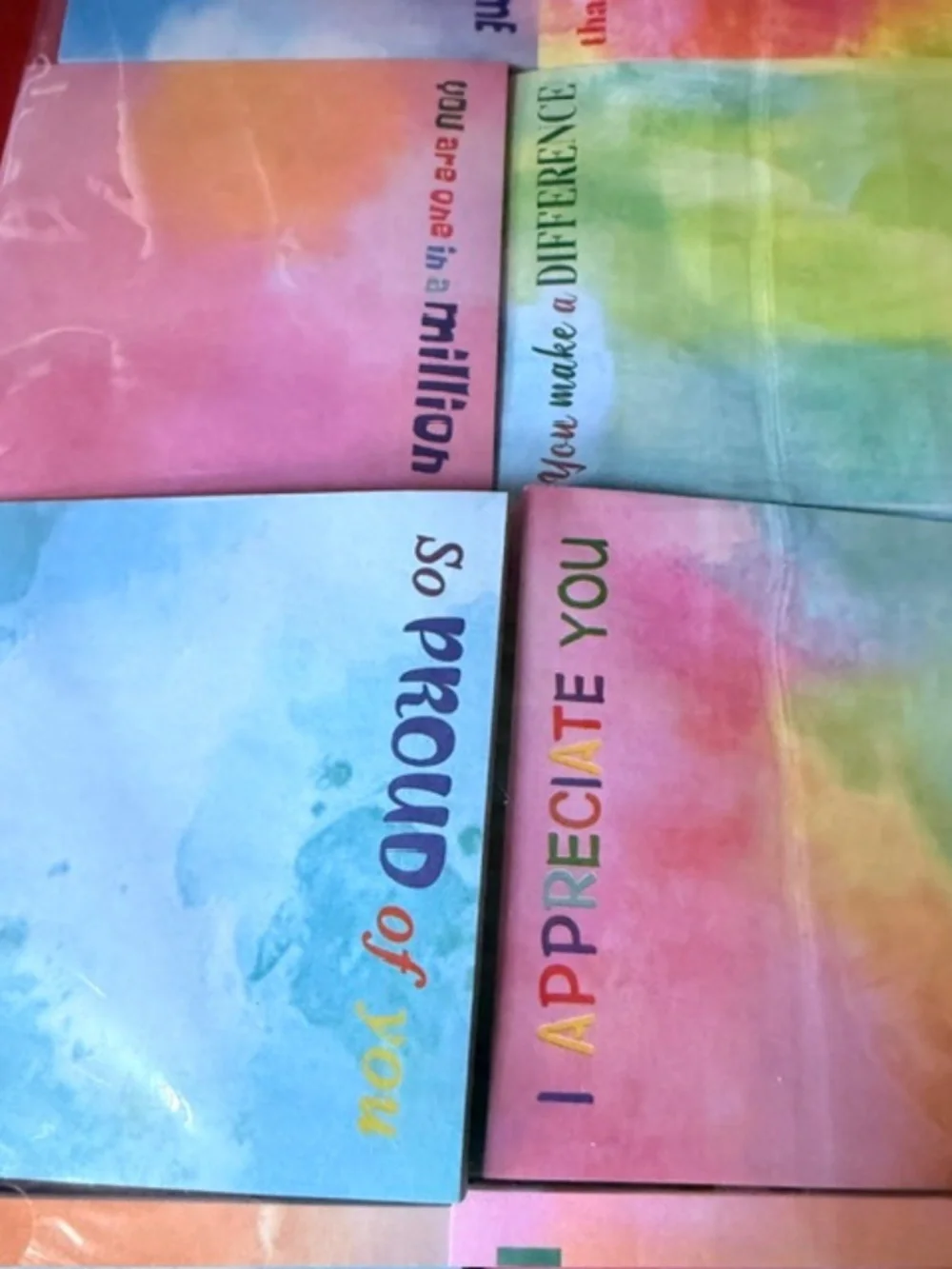 Inspirational sticky note pads